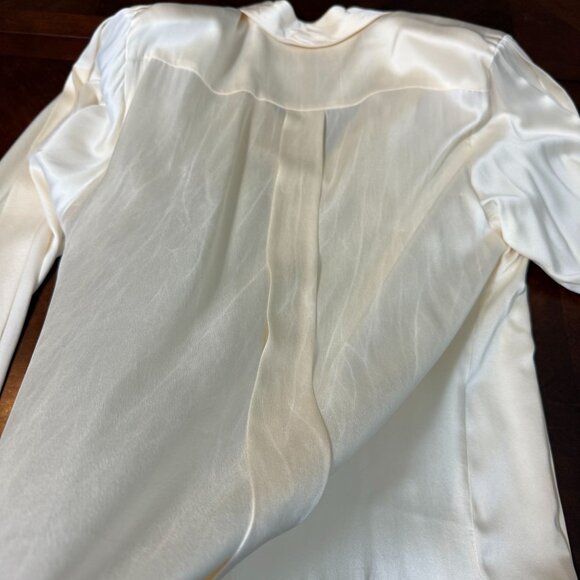 Vintage 70's 80's Jaeger 100% Silk Cream Blouse Double-breasted button - Picture 11 of 11